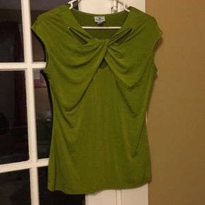 Worthington Jewel Green Cut-out Blouse!